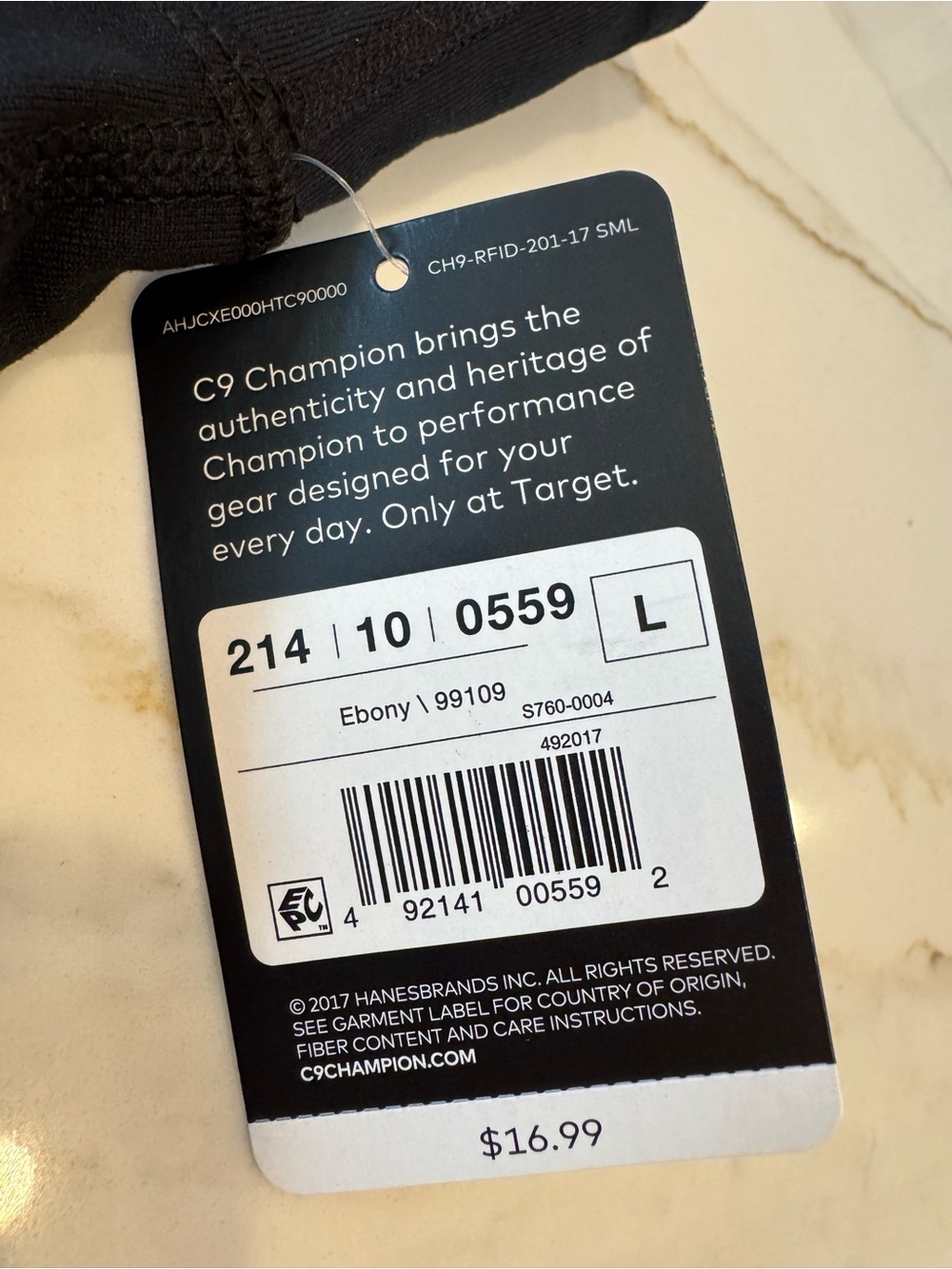 NWT C9 Champion Black Women Bike Shorts Sz Large Athletic Workout Yoga - Picture 9 of 9